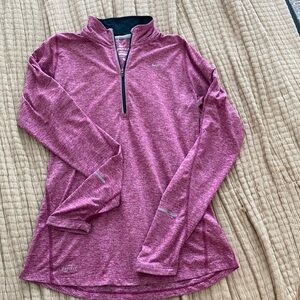 Nike Dri Fit magenta/pink 1/4 zip athletic pullover - Size Small